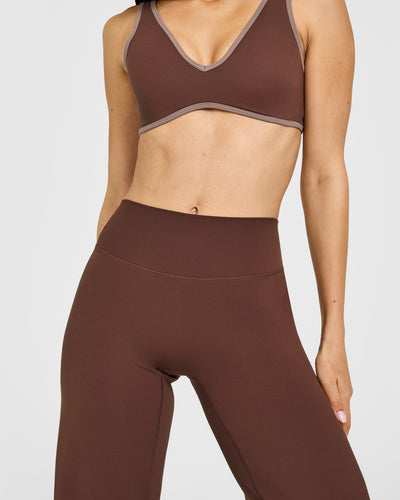 SoftMotion™ Straight Leg Bottoms with White Logo | Espresso Brown