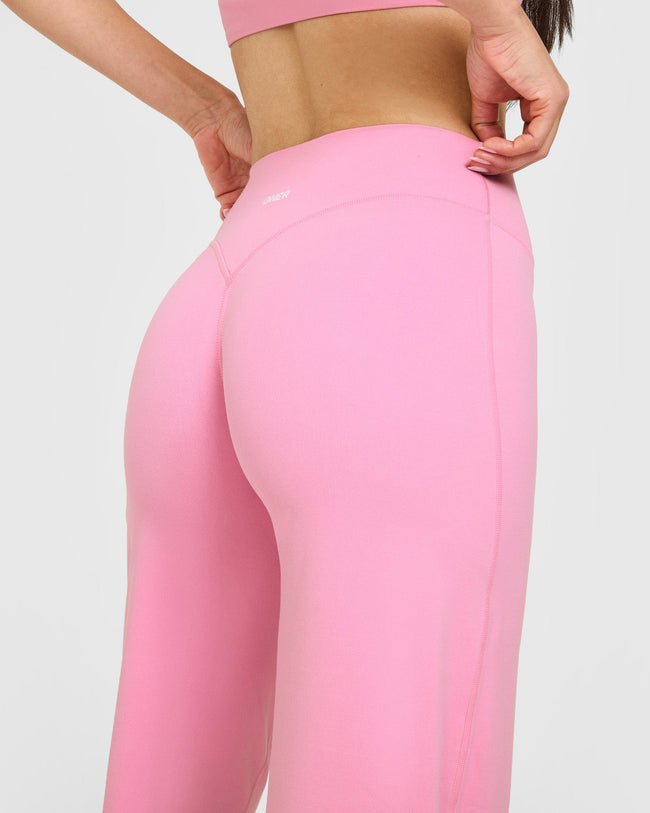 SoftMotion™ Straight Leg Bottoms with White Logo | Rose Pink