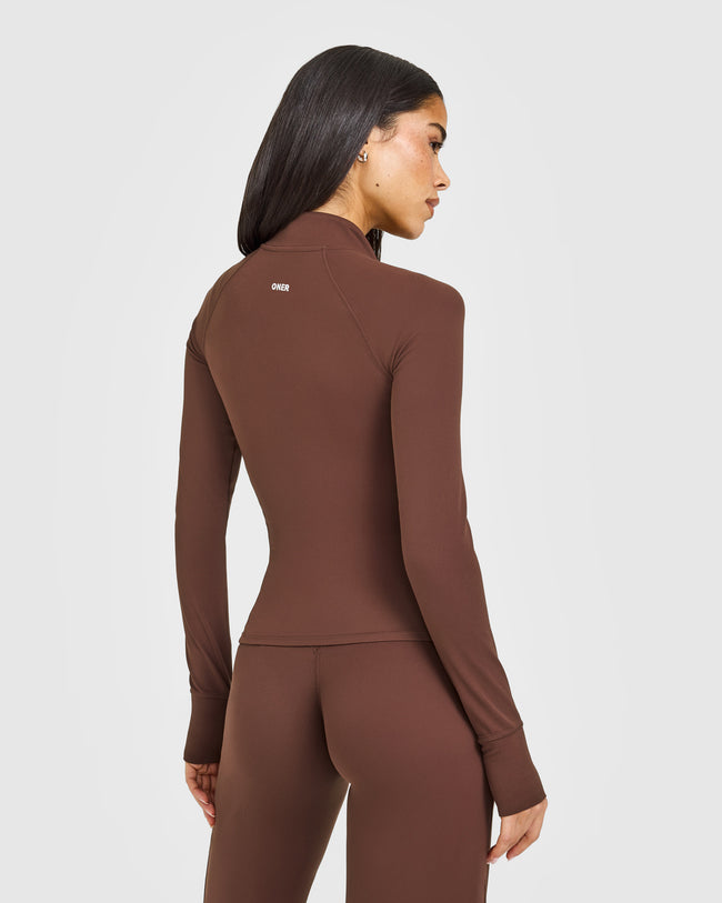 SoftMotion™ Jacket with White Logo | Espresso Brown