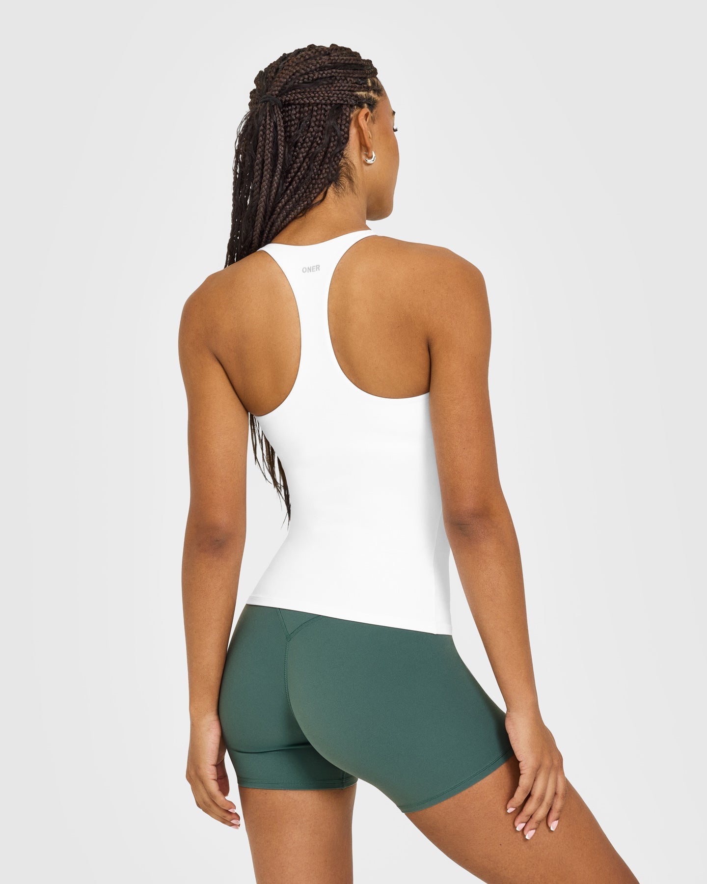 SoftMotion™ Racer Back Vest with Built in Bra Shelf | White