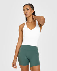 SoftMotion™ Racer Back Mid Vest With Built in Bra Shelf | White