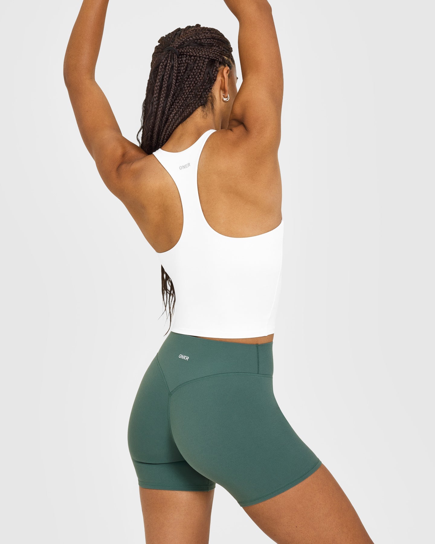 SoftMotion™ Racer Back Mid Vest With Built in Bra Shelf | White