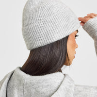 Knit Beanie | Light Grey Marl