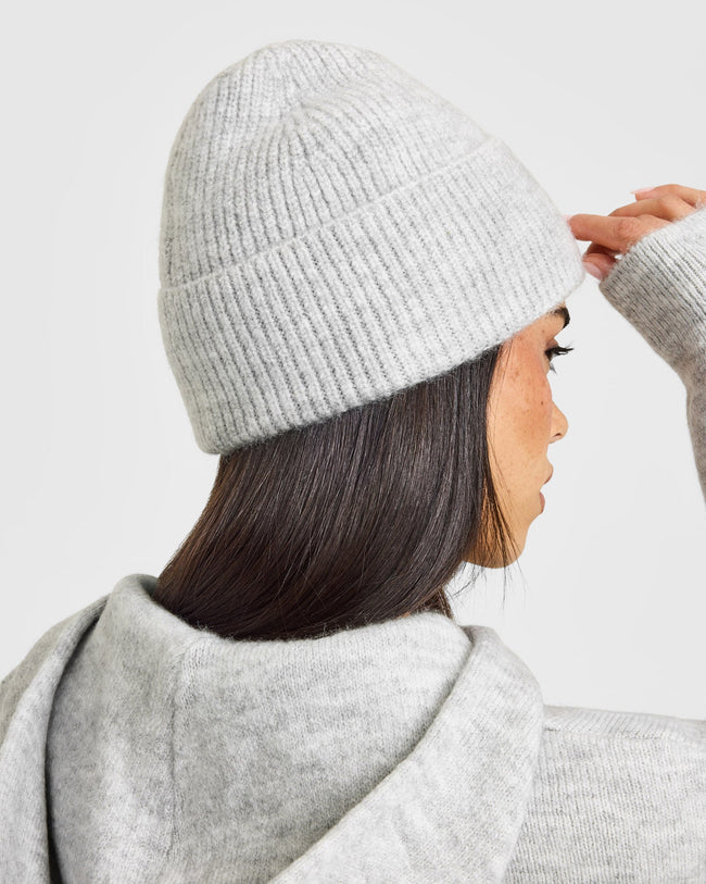 Knit Beanie | Light Grey Marl