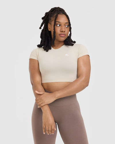 Go To Seamless Fitted Crop Top | Sand