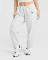 Lightweight Joggers with Printed Logo | Light Grey Marl