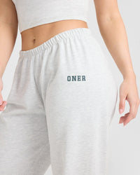 Lightweight Jogger with Printed Logo | Light Grey Marl