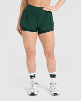 Gym Shorts Double Layer Black Women s Oner Active UK
