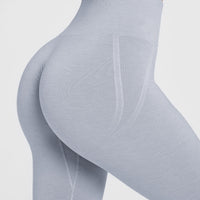 EffortlessLift™ Seamless Leggings with White Logo | Metal Grey