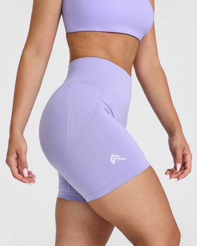 EffortlessLift™ Seamless Shorts with White Logo | Vintage Violet