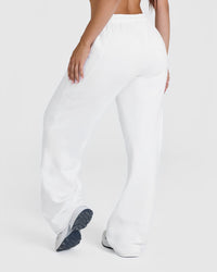 Raw Lounge Wide Leg Jogger with Graphic | White