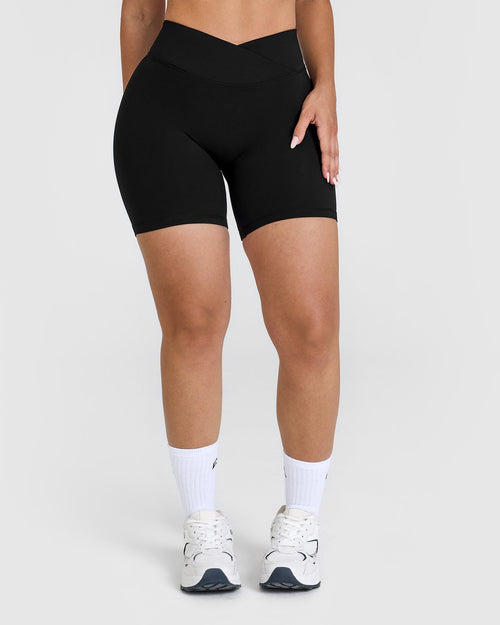 Oner Modal Unified Wrap Shorts White Logo 6" | Black