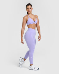 EffortlessLift™ Seamless Leggings with White Logo | Vintage Violet