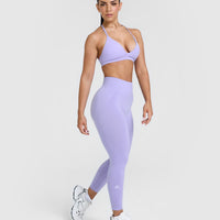 EffortlessLift™ Seamless Leggings with White Logo | Vintage Violet