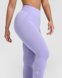 EffortlessLift™ Seamless Leggings with White Logo | Vintage Violet