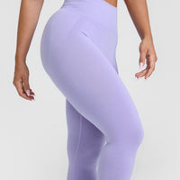 EffortlessLift™ Seamless Leggings with White Logo | Vintage Violet