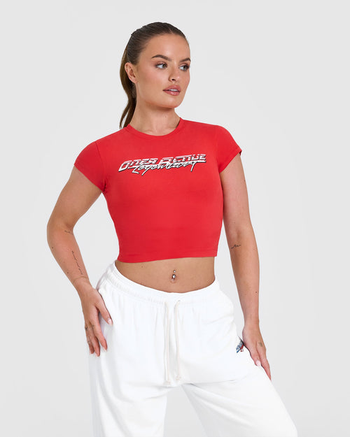 Oner Modal Cotton Baby T-Shirt with Graphic | Muscle Mommy Red