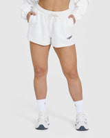 Raw Lounge Oversized Shorts with Graphic | White