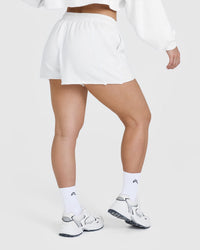 Raw Lounge Oversized Shorts with Graphic | White