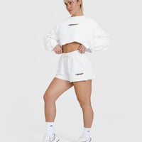 Raw Lounge Oversized Shorts with Graphic | White