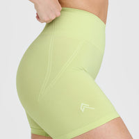 EffortlessLift™ Seamless Shorts with White Logo | Pump Green