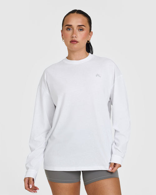 Oner Modal Classic Oversized Lightweight Long Sleeve Top | White