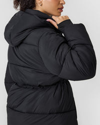 Mid Length Puffer Jacket | Black