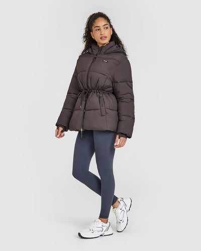 Mid thigh puffer jacket online