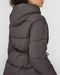 Mid Length Puffer Jacket | Truffle Brown