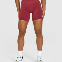 EffortlessLift™ Seamless Shorts with White Logo | Burnt Cherry
