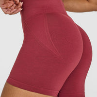 EffortlessLift™ Seamless Shorts with White Logo | Burnt Cherry