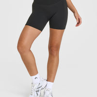 SoftMotion™ Shorts 6" with White Logo | Soft Black