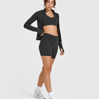 SoftMotion™ Shorts 6" with White Logo | Soft Black