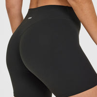 SoftMotion™ Shorts 6" with White Logo | Soft Black