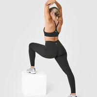 SoftMotion™ Leggings with White Logo | Soft Black