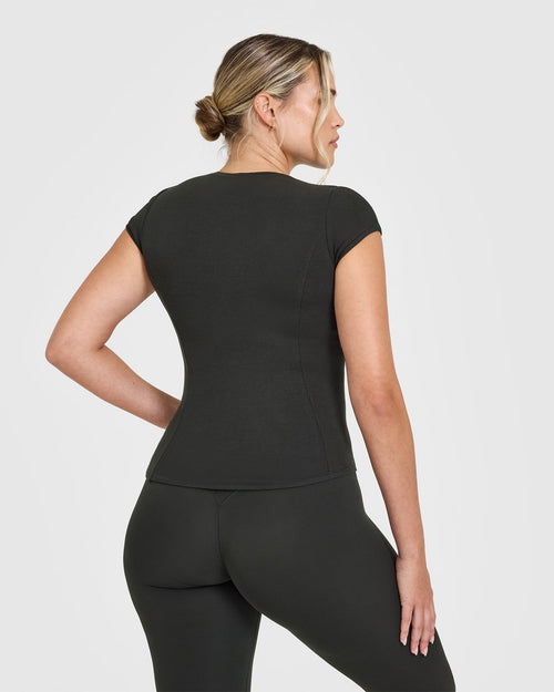 Mellow™ Rib T-Shirt | Soft Black