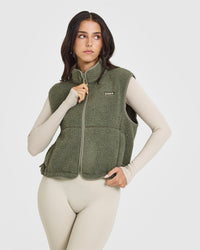 Zip Through Fleece Gilet | Alpine Green