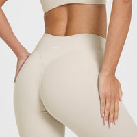 SoftMotion™ Leggings with White Logo | Sand