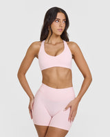 SoftMotion™ Bralette with White Logo | Ballet Pink