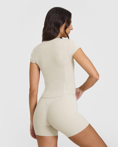 Mellow™ Rib Mid T-Shirt | Sand