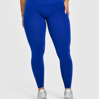EffortlessLift™ Seamless Leggings with White Logo | Strong Blue