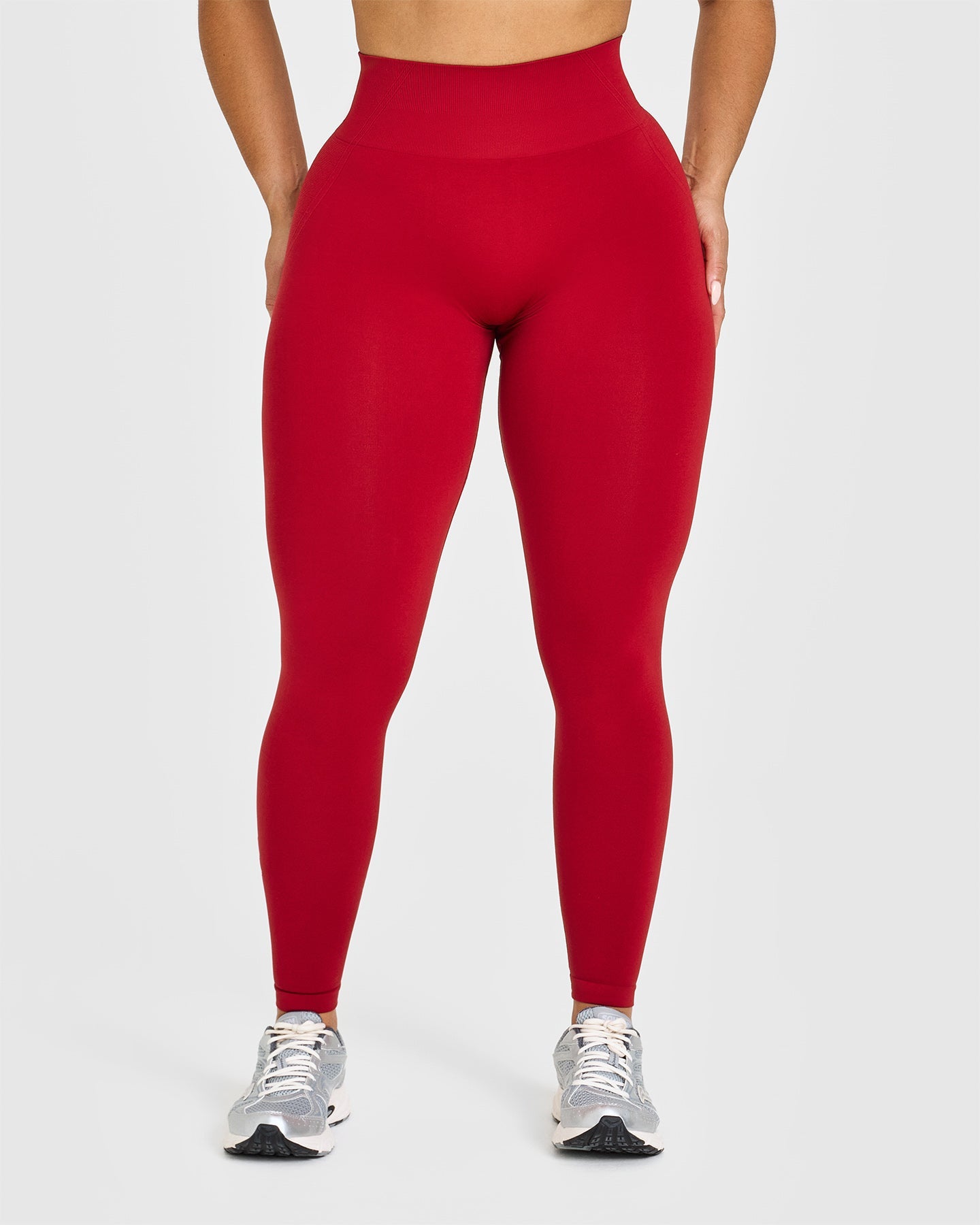 EffortlessLift™ Seamless Leggings with White Logo | Toasted Red
