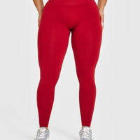 EffortlessLift™ Seamless Leggings with White Logo | Toasted Red
