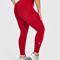 EffortlessLift™ Seamless Leggings with White Logo | Toasted Red