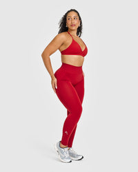 EffortlessLift™ Seamless Leggings with White Logo | Toasted Red
