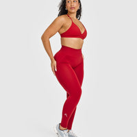 EffortlessLift™ Seamless Leggings with White Logo | Toasted Red