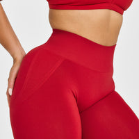 EffortlessLift™ Seamless Leggings with White Logo | Toasted Red