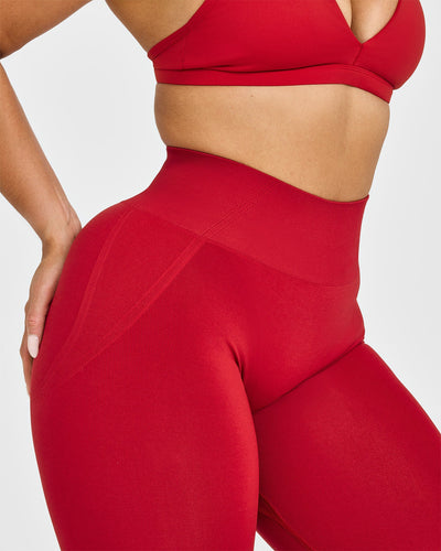 EffortlessLift™ Seamless Leggings with White Logo | Toasted Red