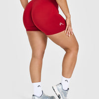 EffortlessLift™ Seamless Shorts with White Logo | Toasted Red