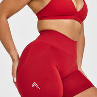 EffortlessLift™ Seamless Shorts with White Logo | Toasted Red